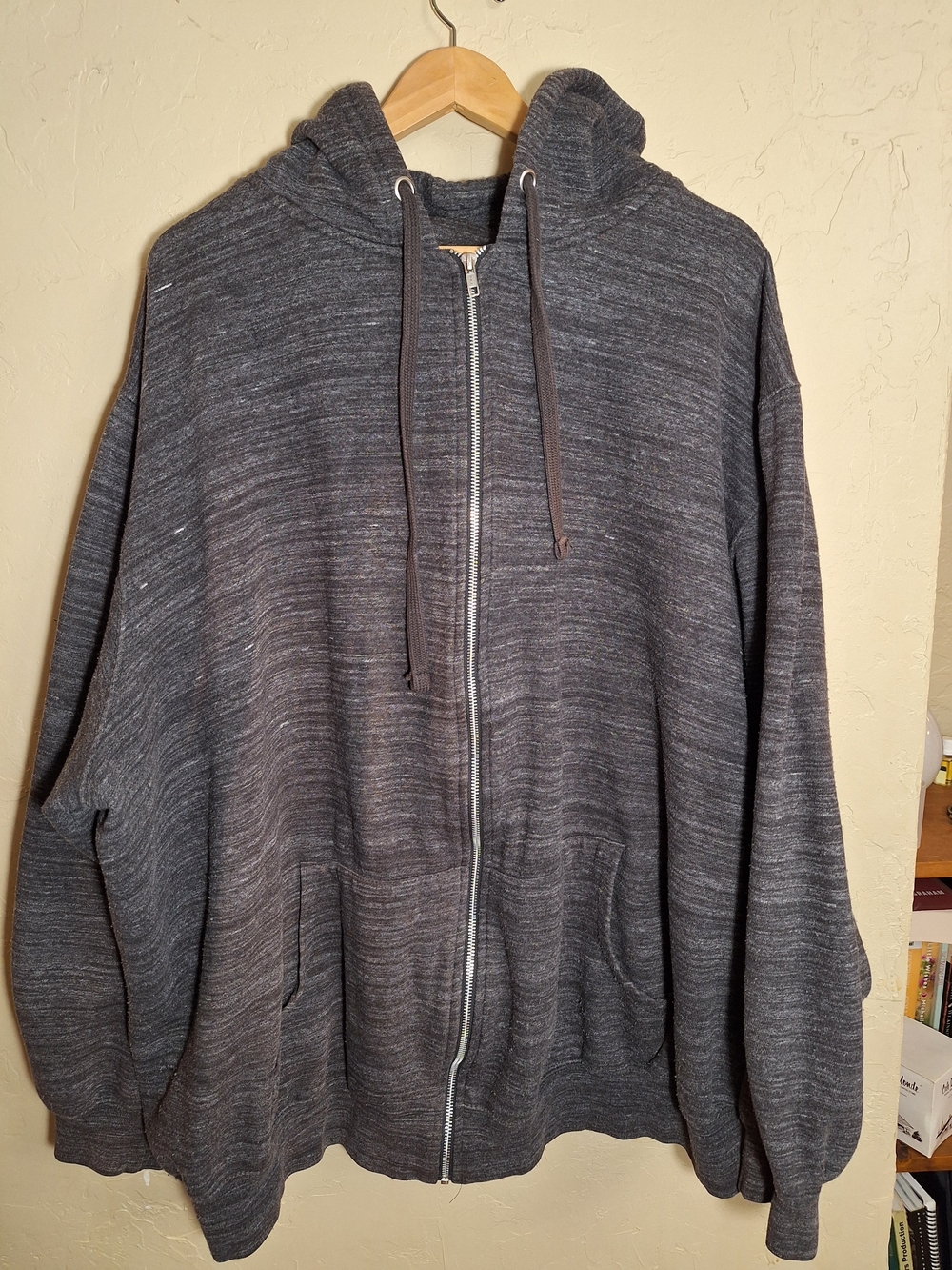KingSize brand Men's Big & Tall Gray Fleece Hoodie in size 3XL